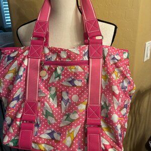 SYDNEY LOVE Women’s GOLF TOTE BAG Zip-Close PINK Multiple Pockets - Large